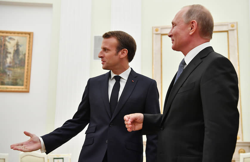Президент Франции Эмманюэль Макрони президент России Владимир Путин