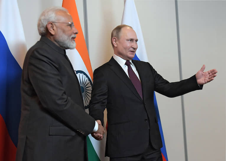 Премьер-министр Индии Нарендра Моди и президент России Владимир Путин