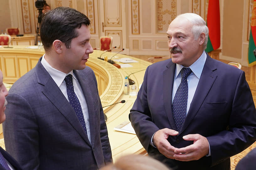Губернатор Калининградской области Антон Алиханов (слева) и президент Белоруссии Александр Лукашенко