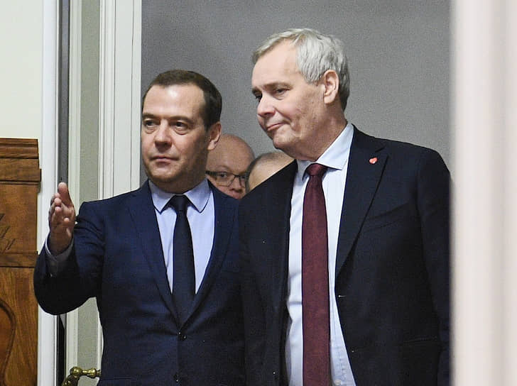 Председатель правительства России Дмитрий Медведев и премьер-министр Финляндии Антти Ринне