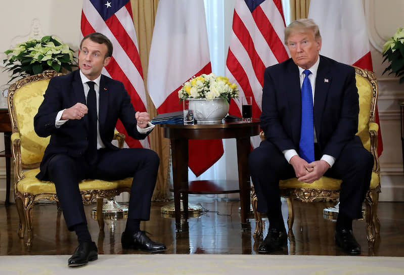 Президент Франции Эмманюэль Макрон и президент США Дональд Трамп