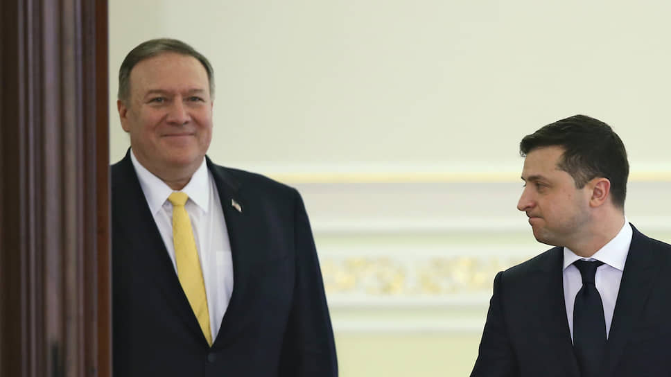 Госсекретарь США Майк Помпео (слева) и президент Украины Владимир Зеленский