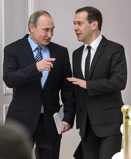 Президент России Владимир Путин и экс-президент, заместитель председателя Совета безопасности Дмитрий Медведев