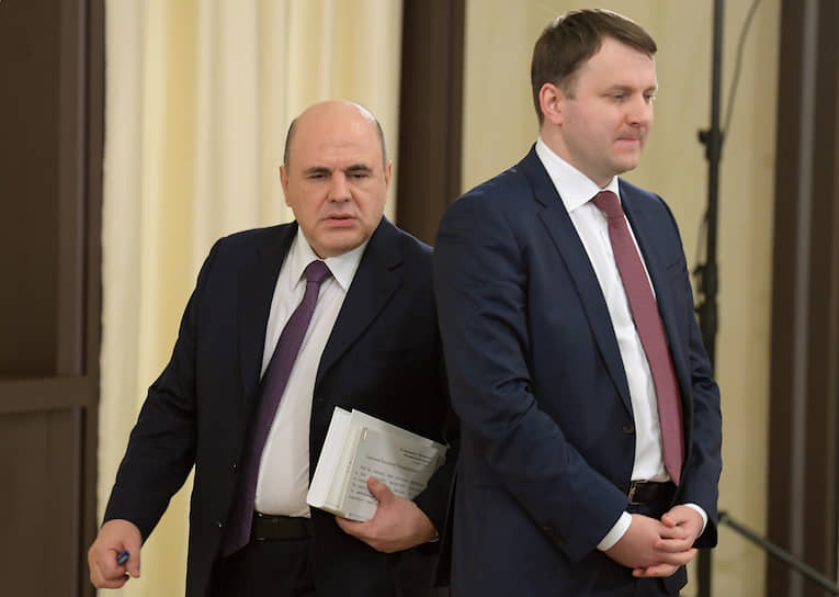 Премьер-министр Михаил Мишустин и помощник президента по экономическим вопросам Максим Орешкин