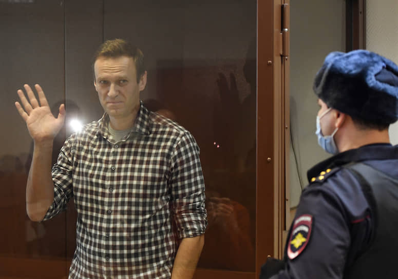 Алексей Навальный на заседании в феврале 2021 года