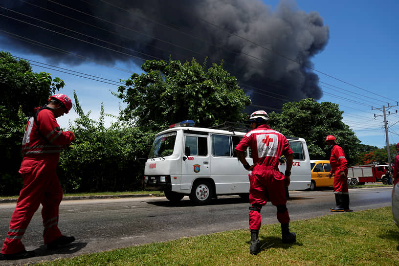 Пожар на топливном складе на западе Кубы