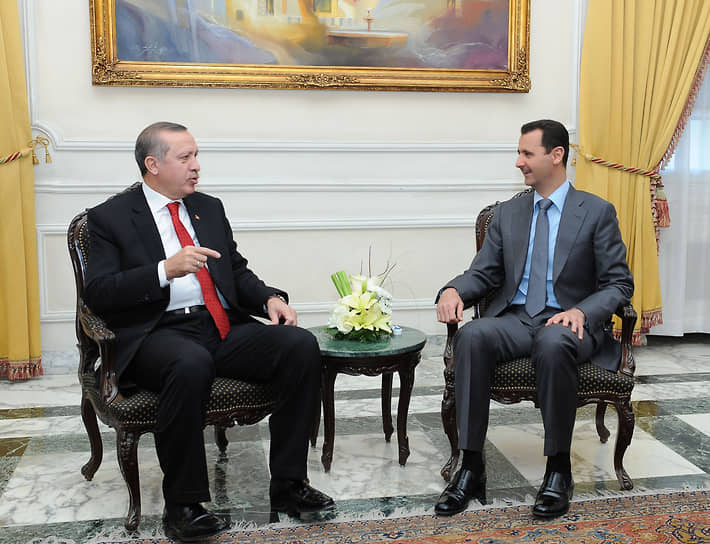 Реджеп Тайип Эрдоган и Башар Асад в 2011 году 