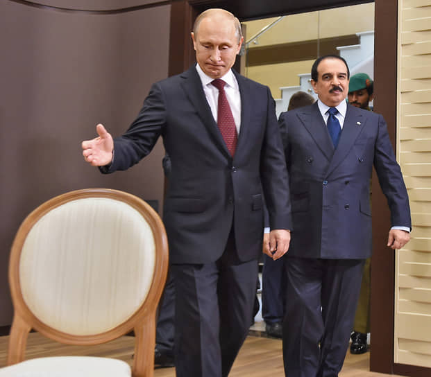 Владимир Путин и Хамад бен Иса аль-Халифа во время встречи в 2014 году