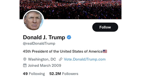 Число подписчиков Дональда Трампа в Twitter после разблокировки за несколько часов достигло 25 млн