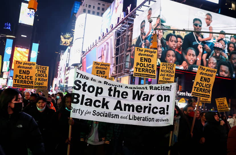 Демонстрация в Мемфисе после смерти афроамериканца 