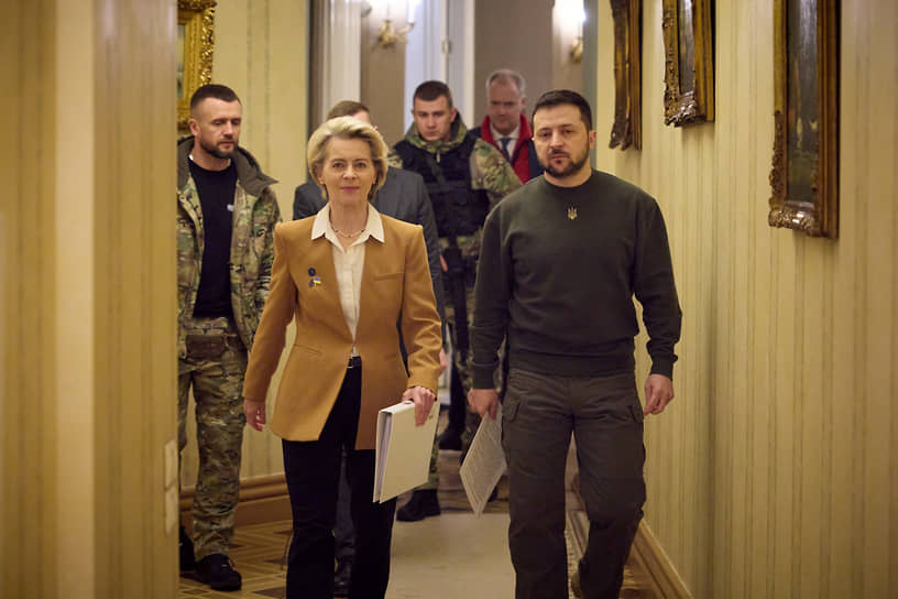 Урсула фон дер Ляйен и Владимир Зеленский