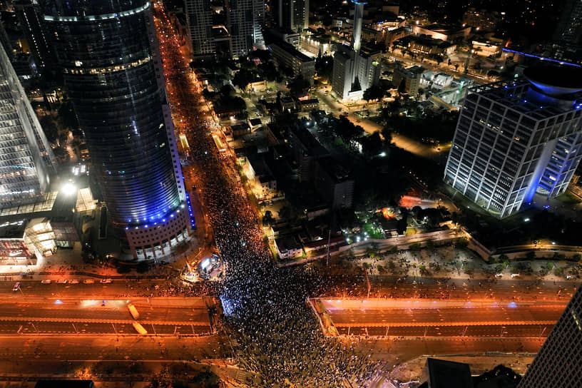 Протесты в Тель-Авиве, вид сверху