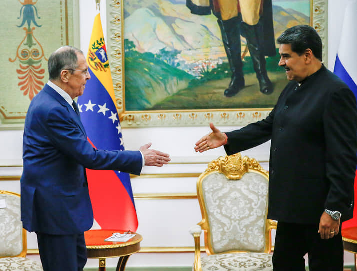Министр иностранных дел РФ Сергей Лавров и президент Венесуэлы Николас Мадуро