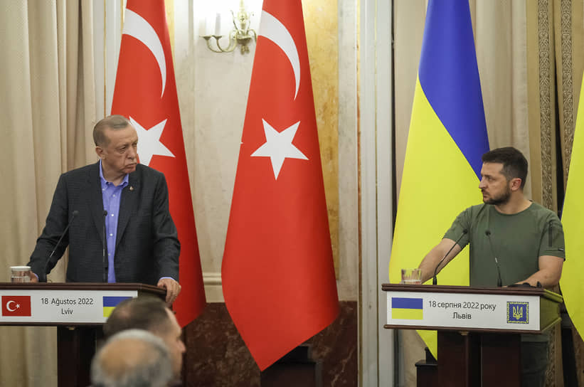 Реджеп Тайип Эрдоган (слева) и Владимир Зеленский на встрече в августе 2022 года