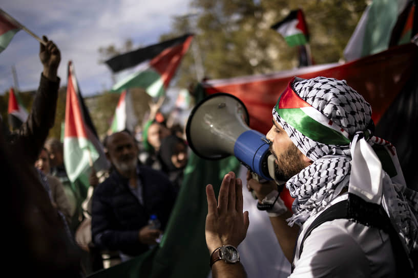 Демонстрация в поддержку палестинцев в Цюрихе