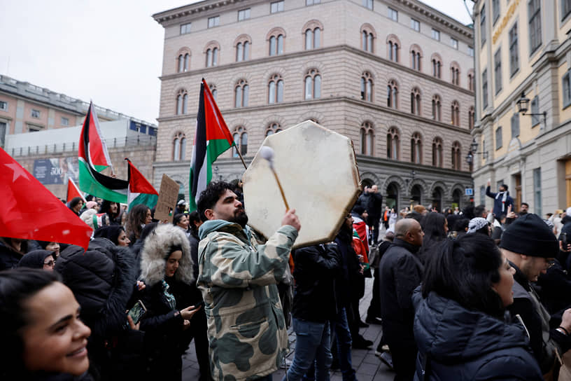 Акция в поддержку Палестины в Стокгольме