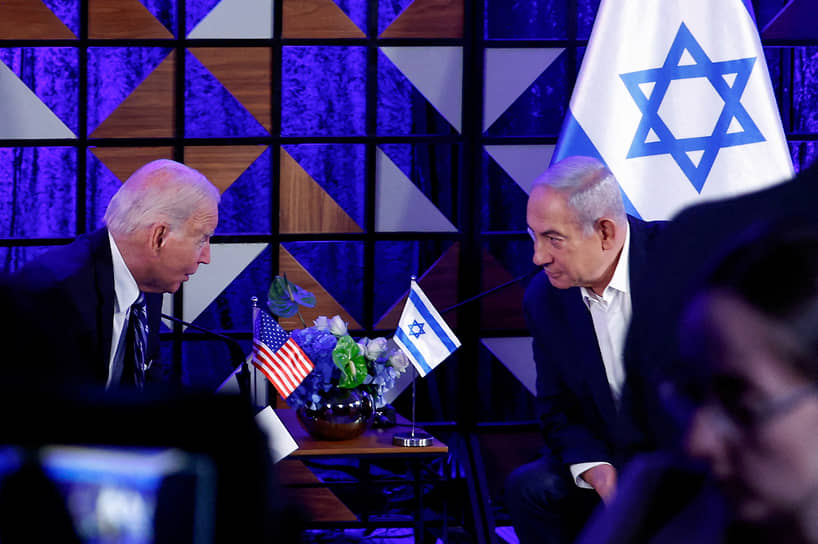 Президент США Джо Байден (слева) и премьер-министр Израиля Биньямин Нетаньяху