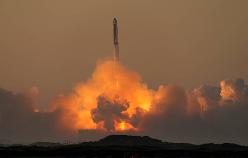 Запуск ракеты Starship в Техасе, США
