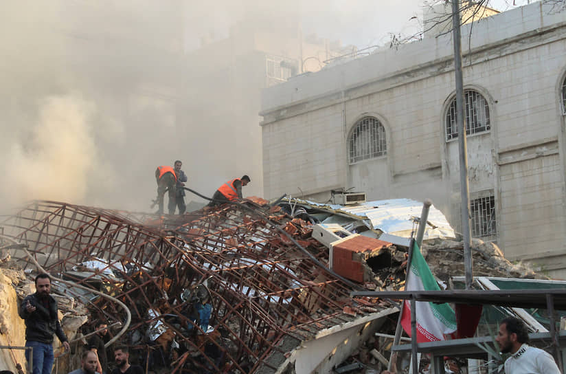 Разрушенное после удара Израиля иранское консульство в Дамаске