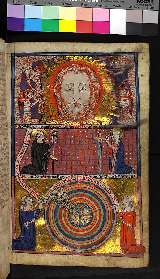Иллюстрация к видению св. Бенедикта (Англия, XIV век)