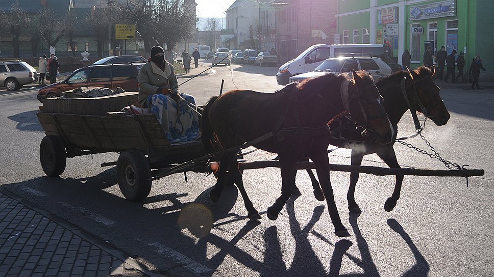 Лошадка здесь — популярный вид транспорта 
