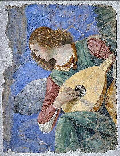 Мелоццо да Форли. &quot;Ангел, играющий на лютне&quot;. 1480 год 