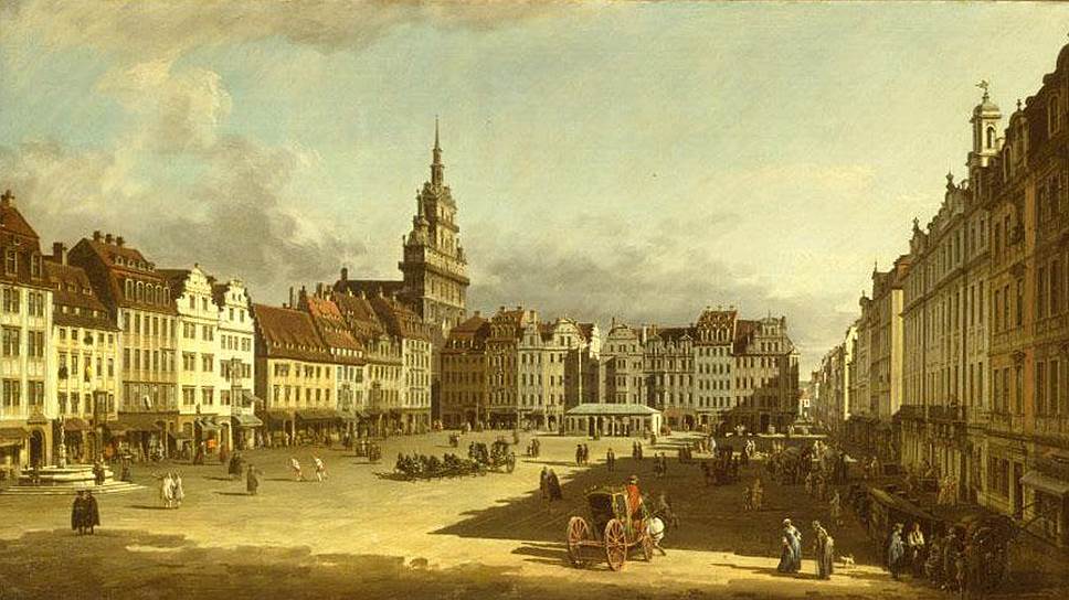 Бернардо Беллотто. «Вид Старого рынка в Дрездене». 1750–1752 годы