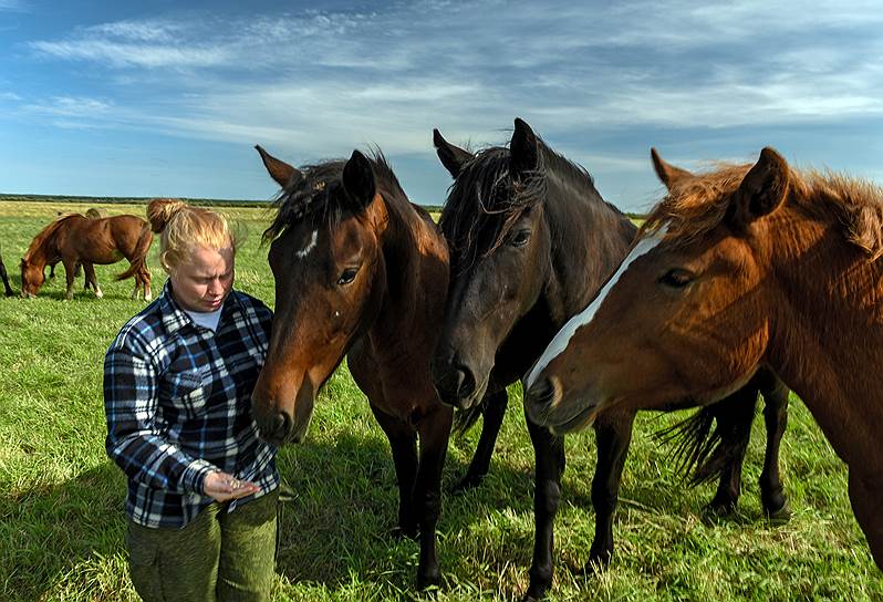Елена Поршнева лошадей любит с детства. И сейчас в общении с ними использует технологию «работа с лошадью на свободе» 