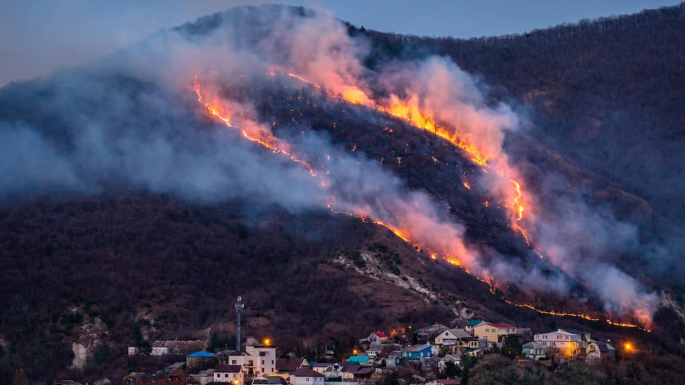 Леса в России уже начали гореть (на фото — один из пожаров в Краснодарском крае)