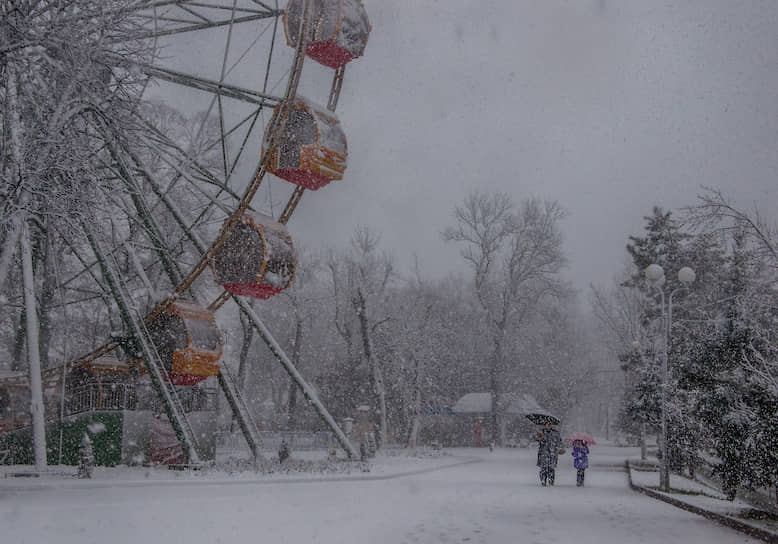 В Майкопе, где живет фотограф, снегопады бывают не так часто. Эта фотография сделана семь лет назад. В городском парке Олег Константинов встретил прогуливающуюся бабушку с внучкой, благодаря которым и состоялся этот снимок