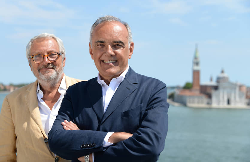 Руководители Венецианского фестиваля Роберто Чикутто (слева) и Альберто Барбера