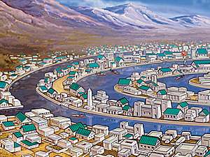 Так, согласно представлениям Платона, выглядела столица Атлантиды 