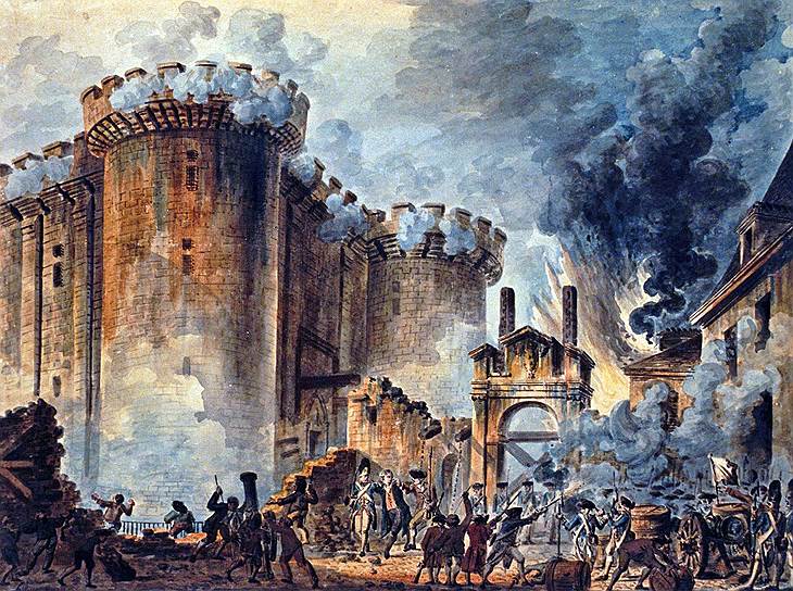 Некоторые арестанты занимали не одну, а сразу несколько комнат. В них жила прислуга. Все дело в том, что Бастилия была не просто тюрьмой, а местом изоляции для особо важных персон и интеллигенции &lt;br>
На фото: Картина Жан Пьер Уэля «Взятие Бастилии»