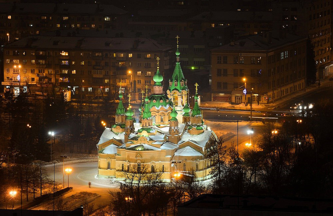 Ночной Челябинск зима
