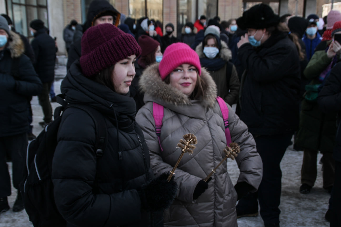 Несогласованная акция в поддержку оппозиционера Алексея Навального в Челябинске 31 января