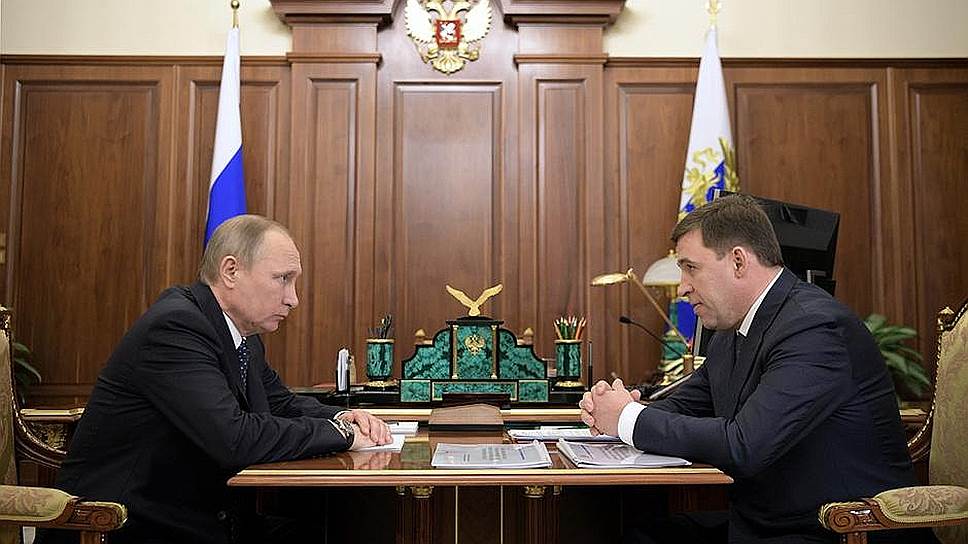 Официально Владимир Путин (слева) и Евгений Куйвашев (справа) выборы губернатора не обсуждали