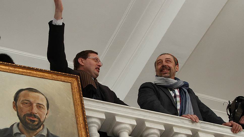 Заместитель губернатора Свердловской области Павел Креков (слева) и драматург Николай Коляда (справа) 