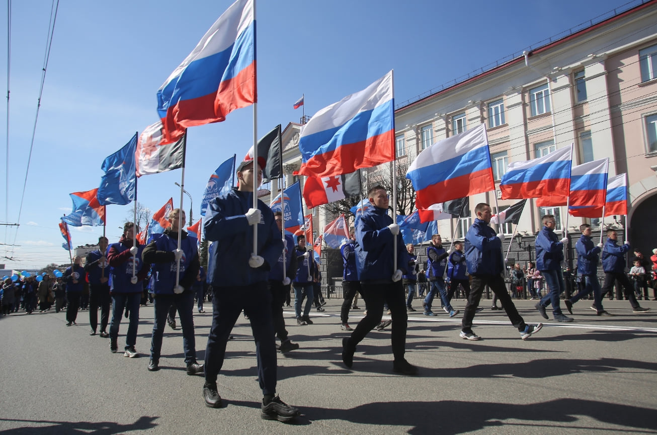 Первомайская демонстрация в Ижевске в 2022 году