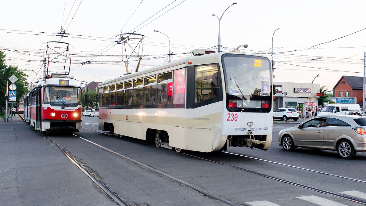 Схема движения семи трамваев изменится с 15 по 23 июля в Краснодаре