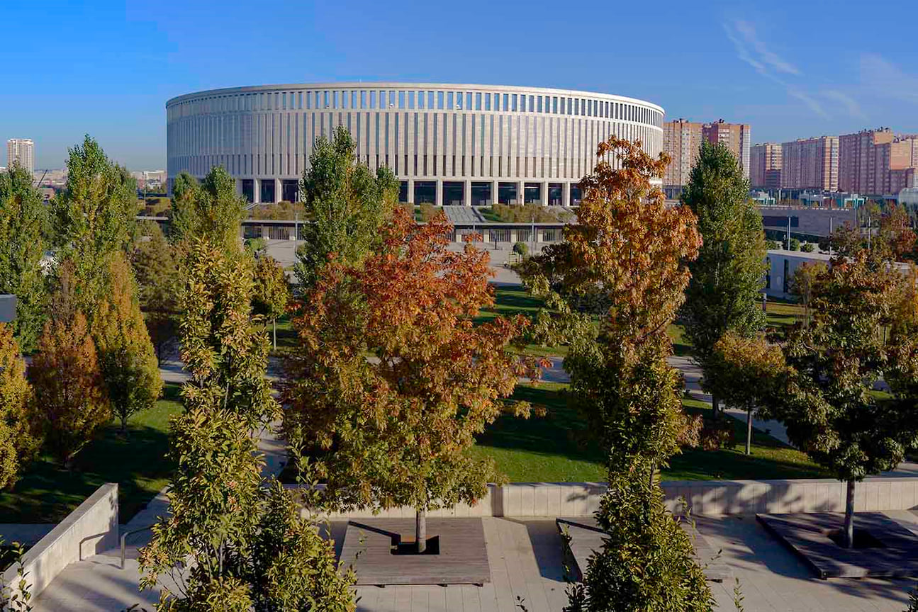 Вид на стадион ФК «Краснодар». Октябрь 2021.

