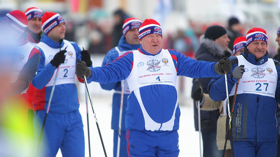 Валерий Шанцев перед стартом «Лыжни России». 2017 год