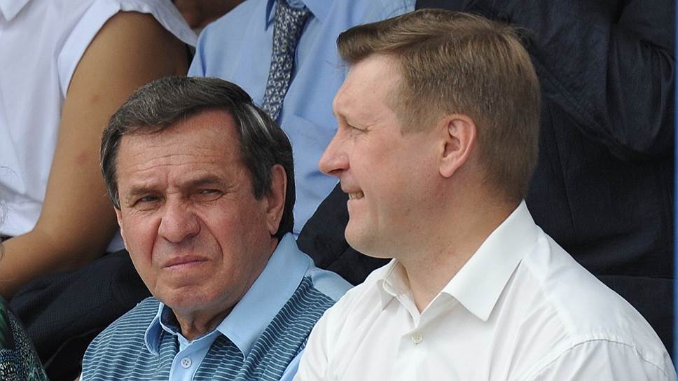 Врио губернатора Владимир Городецкий и мэр Анатолий Локоть во время Дня города Новосибирска, 2014 год.