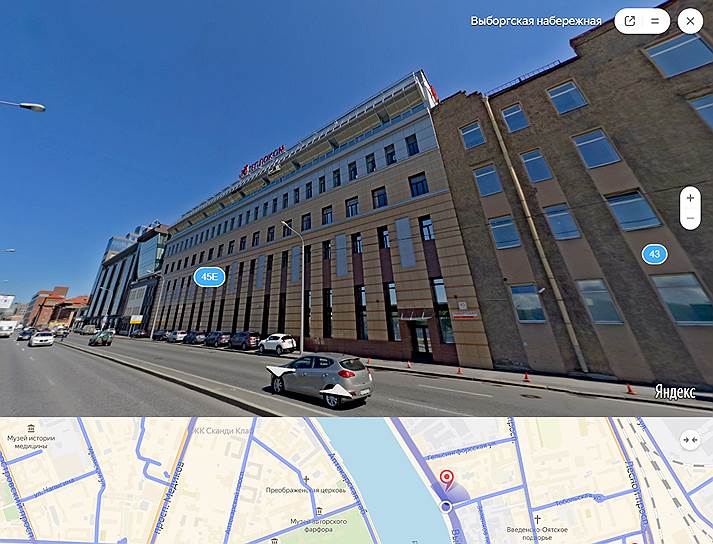 Скриншот с ресурса Яндекс-карты. Здание компании &quot;Теплоком&quot; на выборгской набережной 45Е