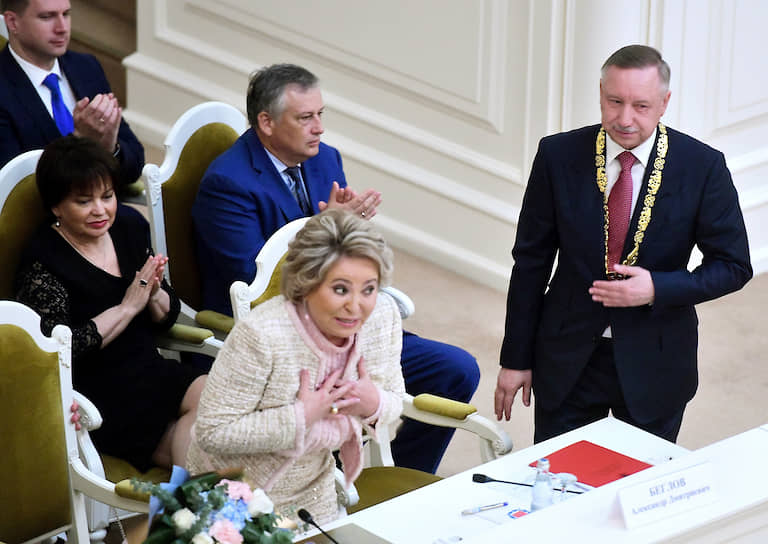 Церемония вступления в должность избранного губернатора Санкт-Петербурга Александра Беглова в Законодательном Собрании Санкт-Петербурга