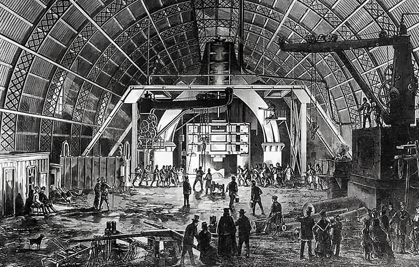 1860-е. Сталеплавильный цех Обуховского завода