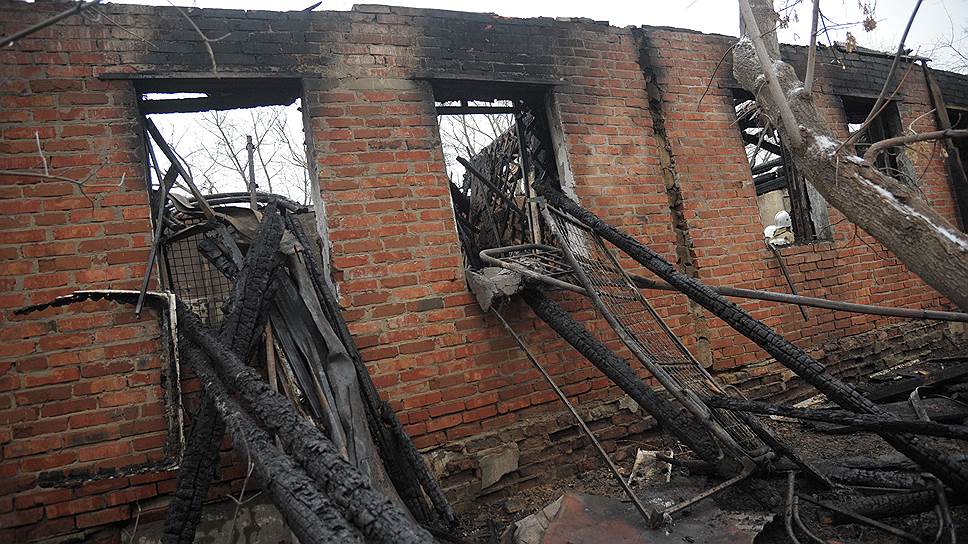Последствия пожара в Новохоперском психоневрологическом интернате в селе Алферовка