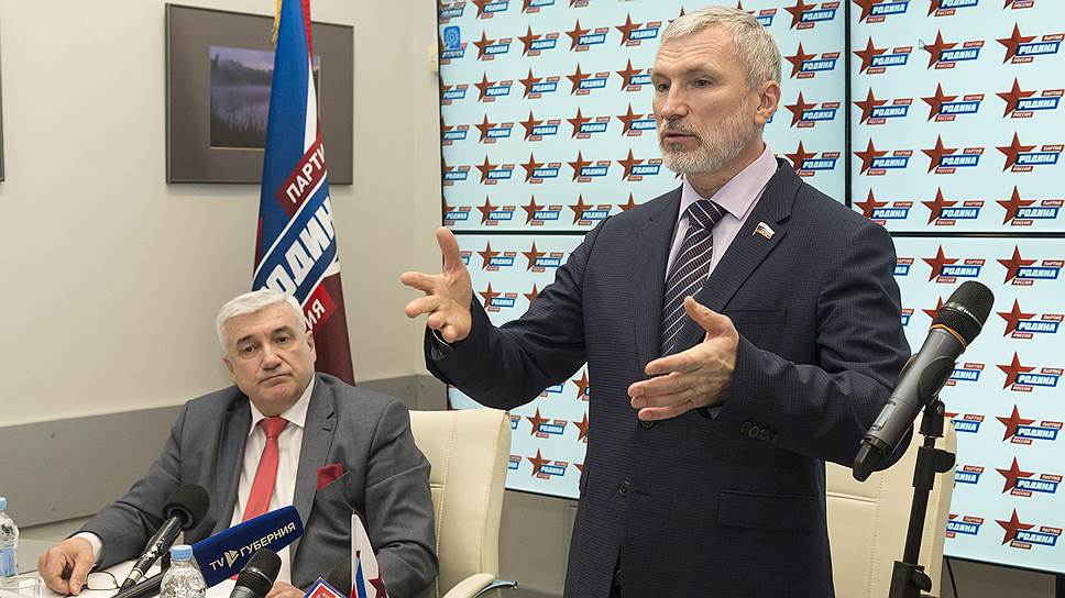 Руководитель воронежского регионального отделения партии «Родина» Любомир Радинович (слева) и председатель партии Алексей Журавлев