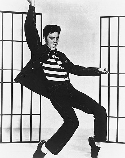 Элвис Пресли на обложке альбома «Jailhouse Rock», 1957
