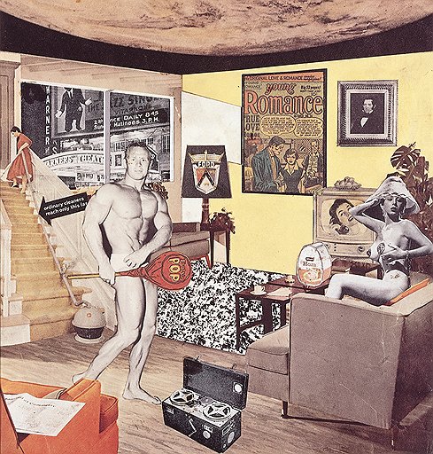 Коллаж Ричарда Гамильтона «Что же такого в наших современных домах столь разнообразного, столь манящего?», 1956