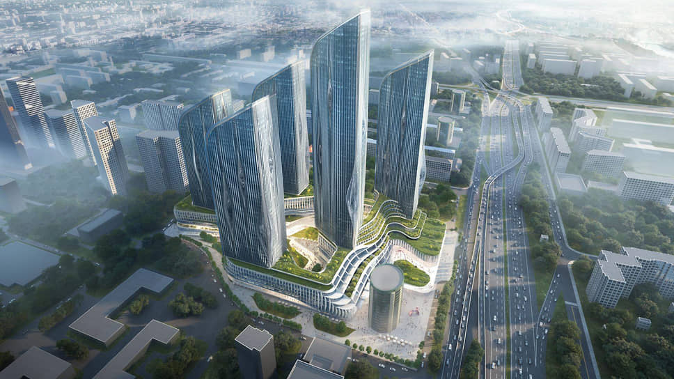 Концепт-арт будущего жилого комплекса, спроектированного архитектурным бюро Zaha Hadid Architects
